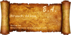 Brusch Alina névjegykártya